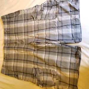 Plaid cargo shorts